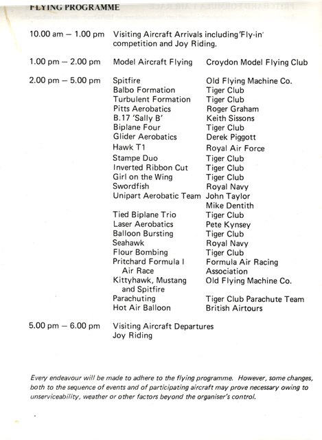 1986 Airshow flying events